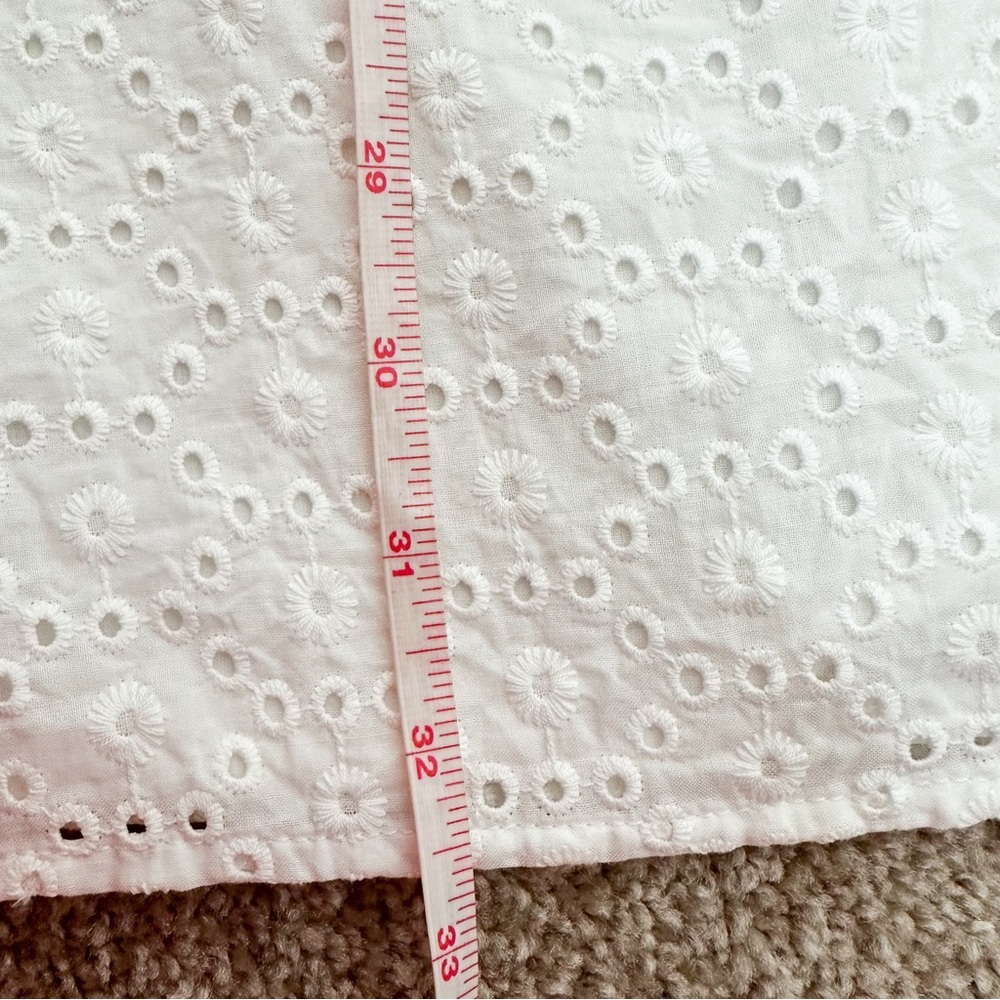LOFT White Eyelet Mini Dress Short Sleeves - Picture 10 of 11